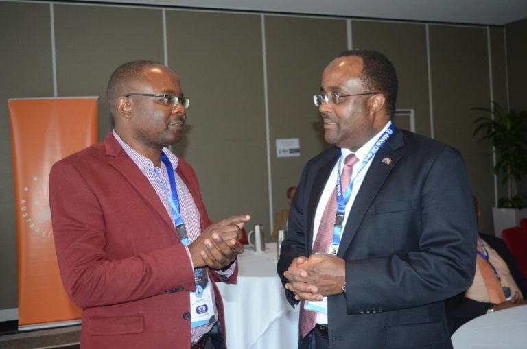 CHAM Media CEO with Kenya's High Commissioner to Australia and New Zealand Isaiya Kabira in Perth City in September 2019 during the Africa Oil, Gas and Energy Conference