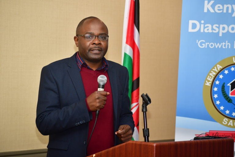 CHAMS Media CEO Alex Chamwada addressing Kenya-USA Diaspora Sacco AGM In Seattle City, June 2028